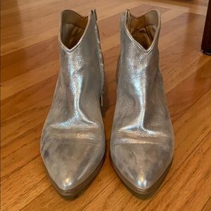 Banana Republic Brushed Silver Booties